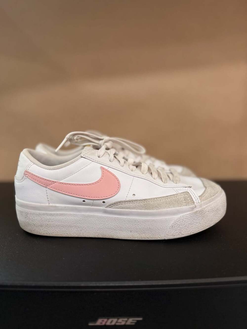 Nike Women's Blazer Low Platform Sneakers White/Pink Glaze DJ0292-103